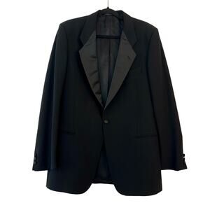 Giorgio Armani Virgin Wool Tuxedo Jacket Blazer One-Button Black | Men's 41L
